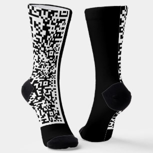 Custom QR Code Scan Info Socks - Choose Colours