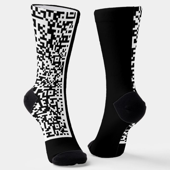 Custom QR Code Scan Info Socks - Choose Colours (Angled)