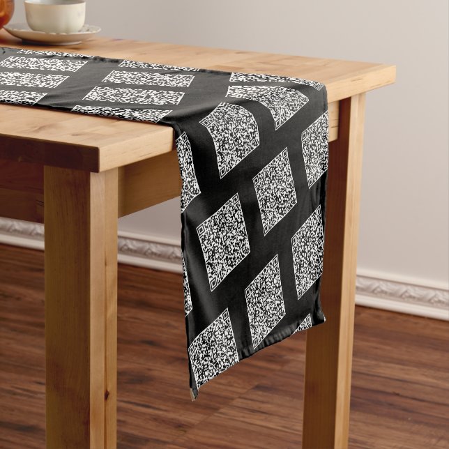 Custom QR Code Scan Info Table Runner Choose Colou (In Situ)