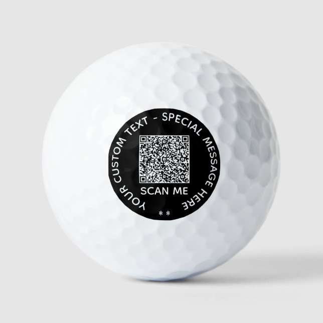 Custom QR Code Scan Info Text and Colour Golf Ball (Front)