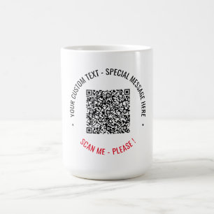 Custom QR Code Scan Info Text and Colours Mug