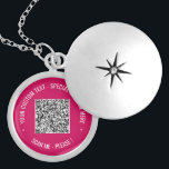 Custom QR Code Scan Info Text and Colours Necklace<br><div class="desc">Choose Colours and Font - Necklaces with Your Special QR Code Info and Custom Text Personalized Modern Necklace Gift - Add Your QR Code - Image or Logo - photo / Text - Name or other info / message - Resize and Move or Remove / Add Elements - Image /...</div>