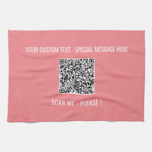 Custom QR Code Scan Info Text Colours Kitchen Towe Kitchen Towel