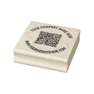 Custom QR Code Scan Info Text Personalized Stamp