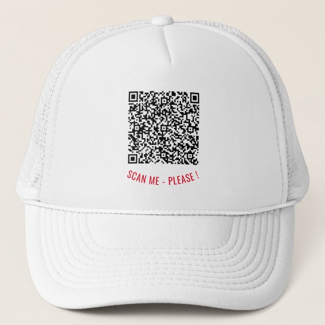 Custom QR Code Scan Info Trucker Hat Template (Front)