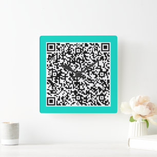 Custom QR Code Scan Info Wall Clock Choose Colours