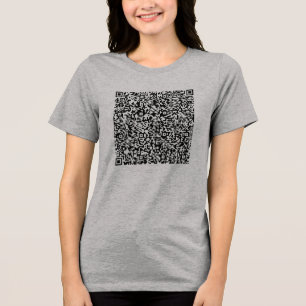 Custom QR Code Scan Info Your Design Funny Gift Tri-Blend Shirt