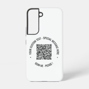 Custom QR Code Scan Info Your Text and Colours Samsung Galaxy Case