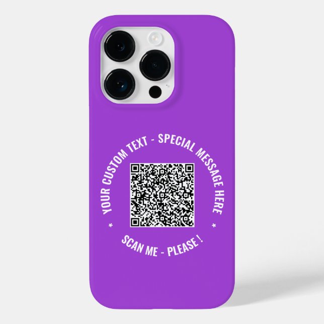 Custom QR Code Scan Info Your Text iPhone Case (Back)