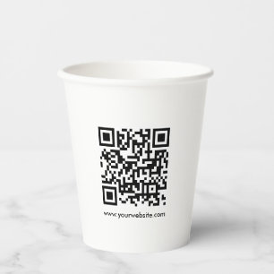 Custom QR Code Scan Me Website Url Template White Paper Cups