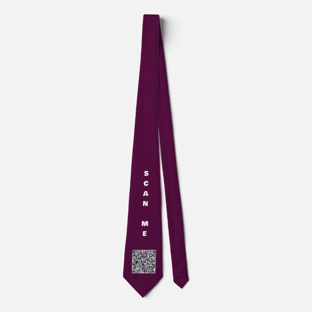 Custom QR Code Scan Neck Tie Example Choose Colour (Front)