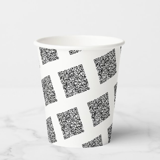 Custom QR Code Scan Paper Cups Your Own Design (Front)