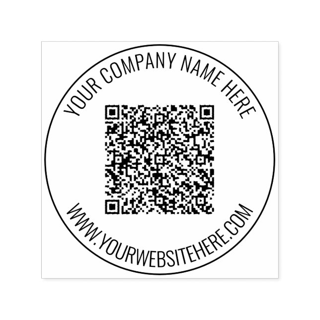 Custom QR Code Scan Text Round Stamp Example (Design)