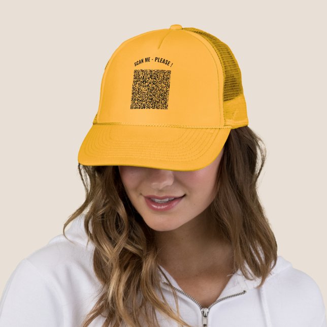 Custom QR Code Scan Your Own Design Trucker Hat (In Situ)
