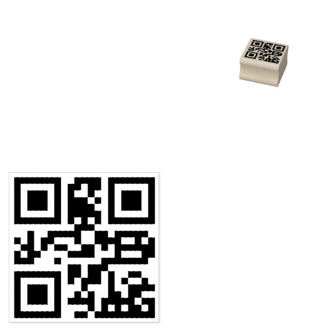 Custom QR Code Scannable Website Address Rubber St Stamp (Stamped)