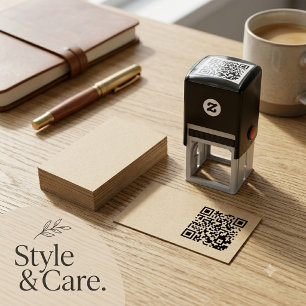 Custom QR Code Self-Inking Stamp 1.5 x 1.5 Inch