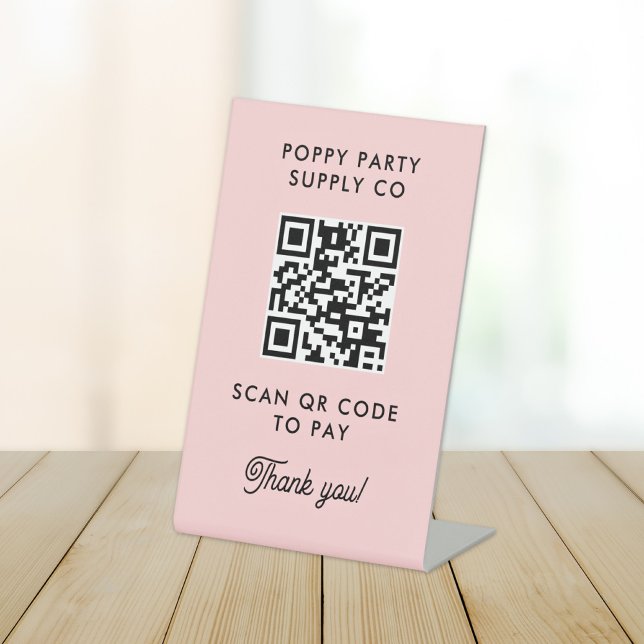 Custom QR Code Shop Sticker Pedestal Sign (Creator Uploaded)