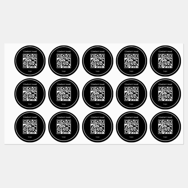Custom qr code simple black business logo Label (Sheet)
