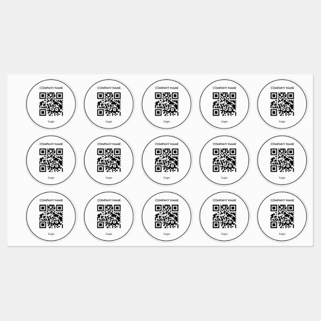 Custom qr code simple white business logo Label (Sheet)