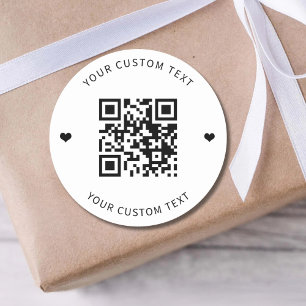 Custom QR Code Small Business Product Packaging Classic Round Sticker