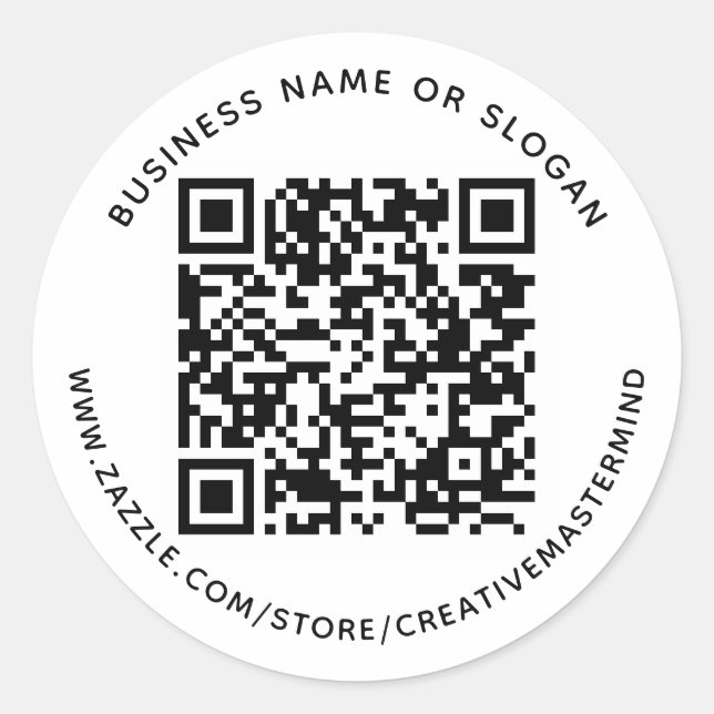 Custom QR Code Small Business Promotional Sticker (Front)