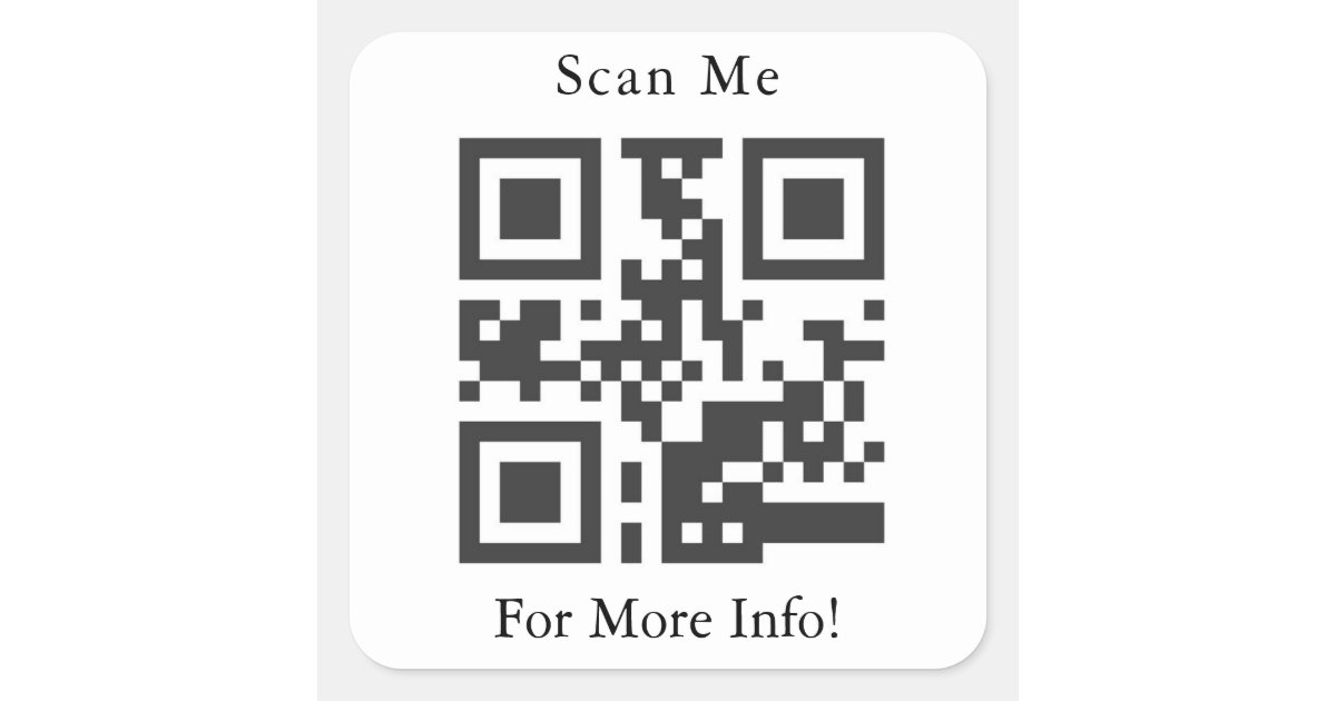 Qr Code Square Sticker Designs Custom QR Code Square Sticker | Zazzle
