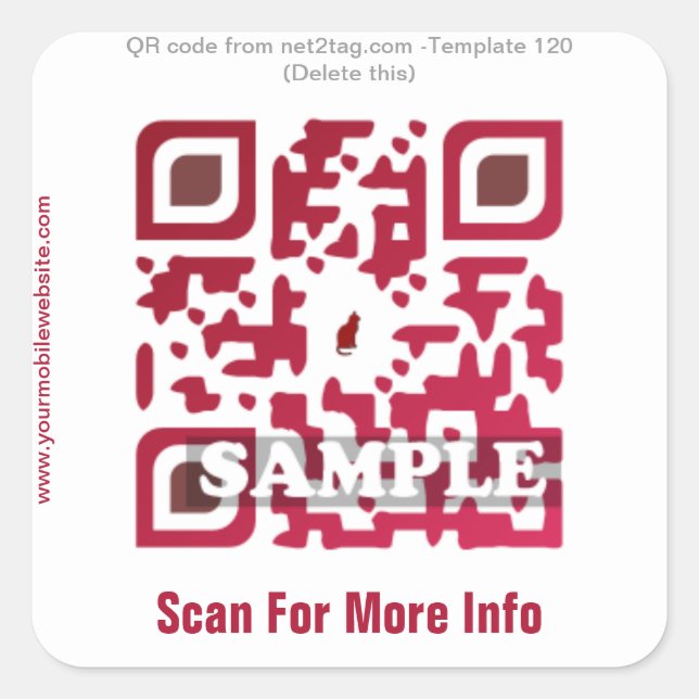 Custom QR code sticker (QR code template #120) (Front)