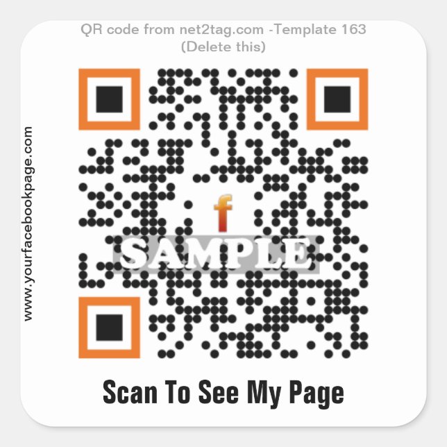 Custom QR code sticker (QR code template #163) (Front)