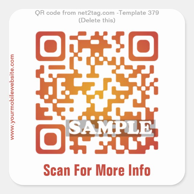 Custom QR code sticker (QR code template #379) (Front)