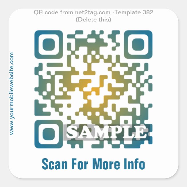 Custom QR code sticker (QR code template #382) (Front)