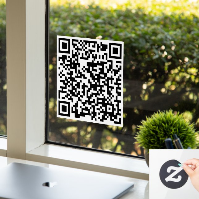 Custom QR Code Store Business Chic Trendy  Window Cling (Office)