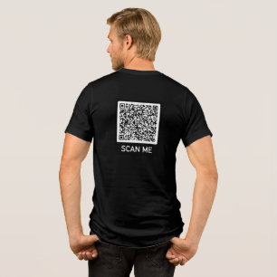 Custom QR Code T-Shirt Your Funny Scan Info Gift Tri-Blend Shirt