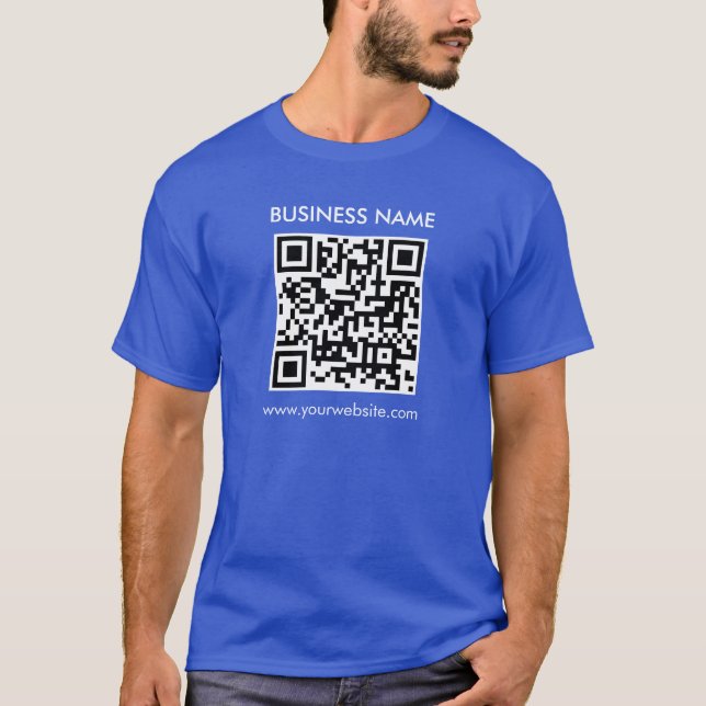 Custom QR Code Template Mens Deep Royal Blue T-Shirt (Front)