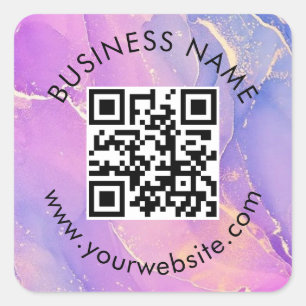Custom QR Code Template Square Sticker