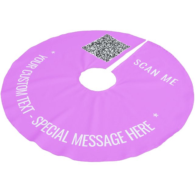 Custom QR Code Text and Colour Christmas Tree Skir Brushed Polyester Tree Skirt (Angled)
