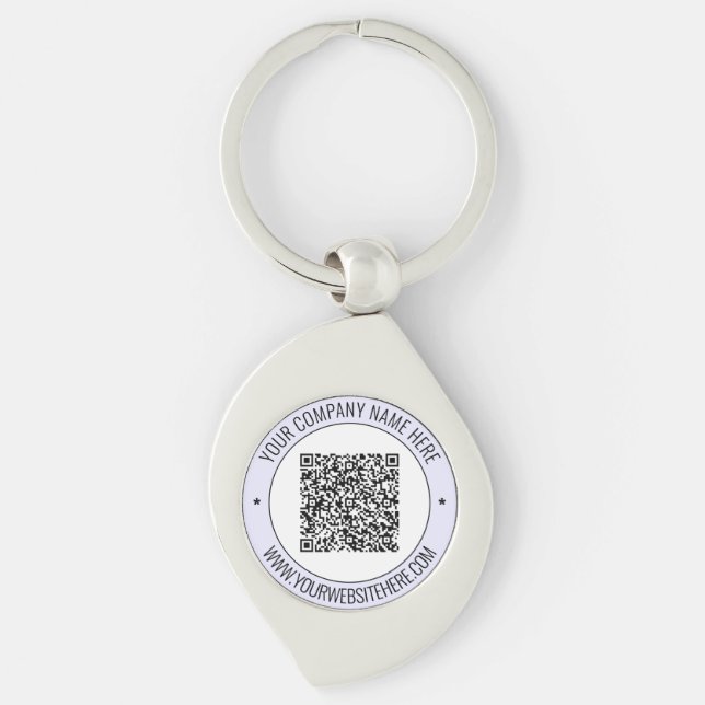 Custom QR Code Text and Colour Promotional Keychai Keychain (Front)