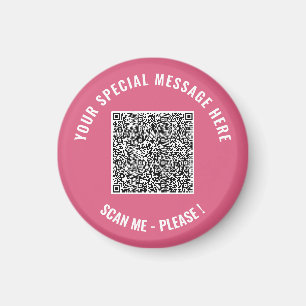 Custom QR Code Text and Colours Magnet Template