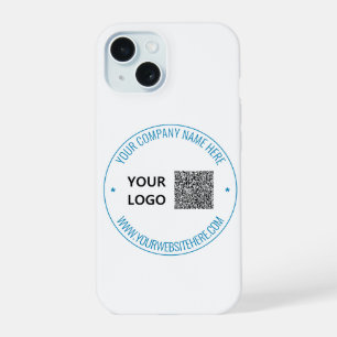Custom QR Code Text and Logo iPhone Case Template