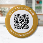 Custom QR Code Text Black White Gold 2 Inch Round Button<br><div class="desc">Upload a QR code, add text, and easily create your personalized button. Click CUSTOMIZE FURTHER to change the border colour or text colour. You can TRANSFER this DESIGN on other Zazzle products and adjust it to fit most of the Zazzle items. Standard Studio designs are made in high-resolution vector graphics...</div>