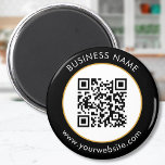 Custom QR Code Text Black White Magnet<br><div class="desc">Upload a QR code, add text, and easily create your personalized magnet. Click EDIT DESIGN to change the background colour or text colour. You can TRANSFER this DESIGN on other Zazzle products and adjust it to fit most of the Zazzle items. Standard Studio designs are made in high-resolution graphics for...</div>