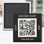 Custom QR Code Text Black White Template Magnet<br><div class="desc">Upload a QR code, add text, and easily create your personalized magnet. Click EDIT DESIGN to change the background colour or text colour. You can TRANSFER this DESIGN on other Zazzle products and adjust it to fit most of the Zazzle items. Standard Studio designs are made in high-resolution graphics for...</div>