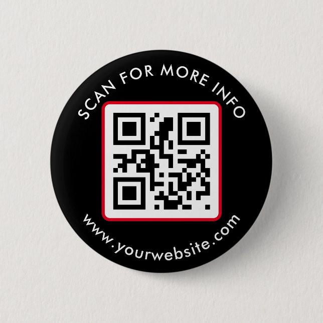 Custom QR Code Text, Business 2 Inch Round Button (Front)