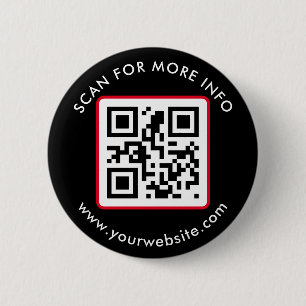 Custom QR Code Text, Business 2 Inch Round Button