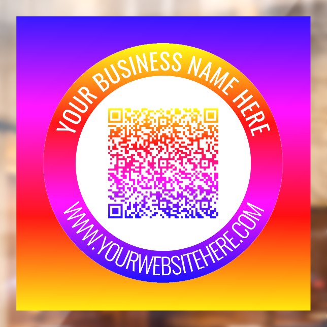 Custom QR Code Text Business Promo Window Cling (Sheet 2)