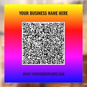 Custom QR Code Text Colours Business Window Cling