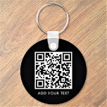 Custom QR Code Text Modern Black White Business Keychain<br><div class="desc">Upload a QR code, add text, and easily create your personalized keychain. Click EDIT to change the background colour or text colour. You can TRANSFER this DESIGN on other Zazzle products and adjust it to fit most of the Zazzle items. Standard Studio designs are made in high-resolution graphics for a...</div>