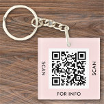 Custom QR Code Text Modern Blush Pink Business Keychain<br><div class="desc">Upload a QR code, add text, and easily create your personalized keychain. Click CUSTOMIZE FURTHER to change the frame colour or text colour. You can TRANSFER this DESIGN on other Zazzle products and adjust it to fit most of the Zazzle items. Standard Studio designs are made in high-resolution vector graphics...</div>