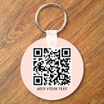 Custom QR Code Text Modern Blush Pink Business Keychain<br><div class="desc">Upload a QR code, add text, and easily create your personalized keychain. Click EDIT DESIGN to change the background colour or text colour. You can TRANSFER this DESIGN on other Zazzle products and adjust it to fit most Zazzle items. Standard Studio designs are made in high-resolution graphics for a professional...</div>