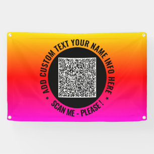 Custom QR Code Text Promotional Banner Template