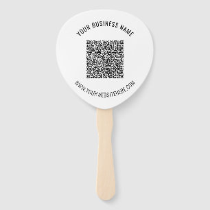 Custom QR Code Text Promotional Hand Fan Template